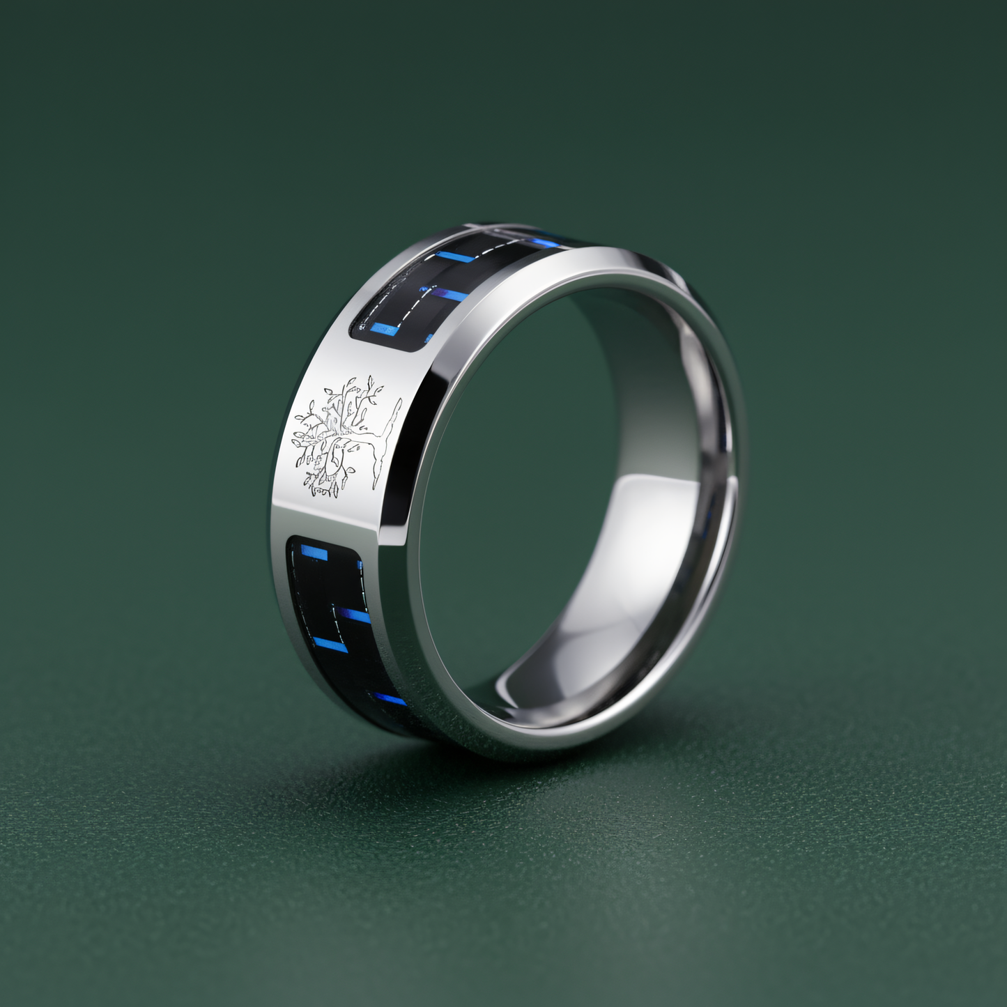 Bague Arbre de vie en fibre de carbone