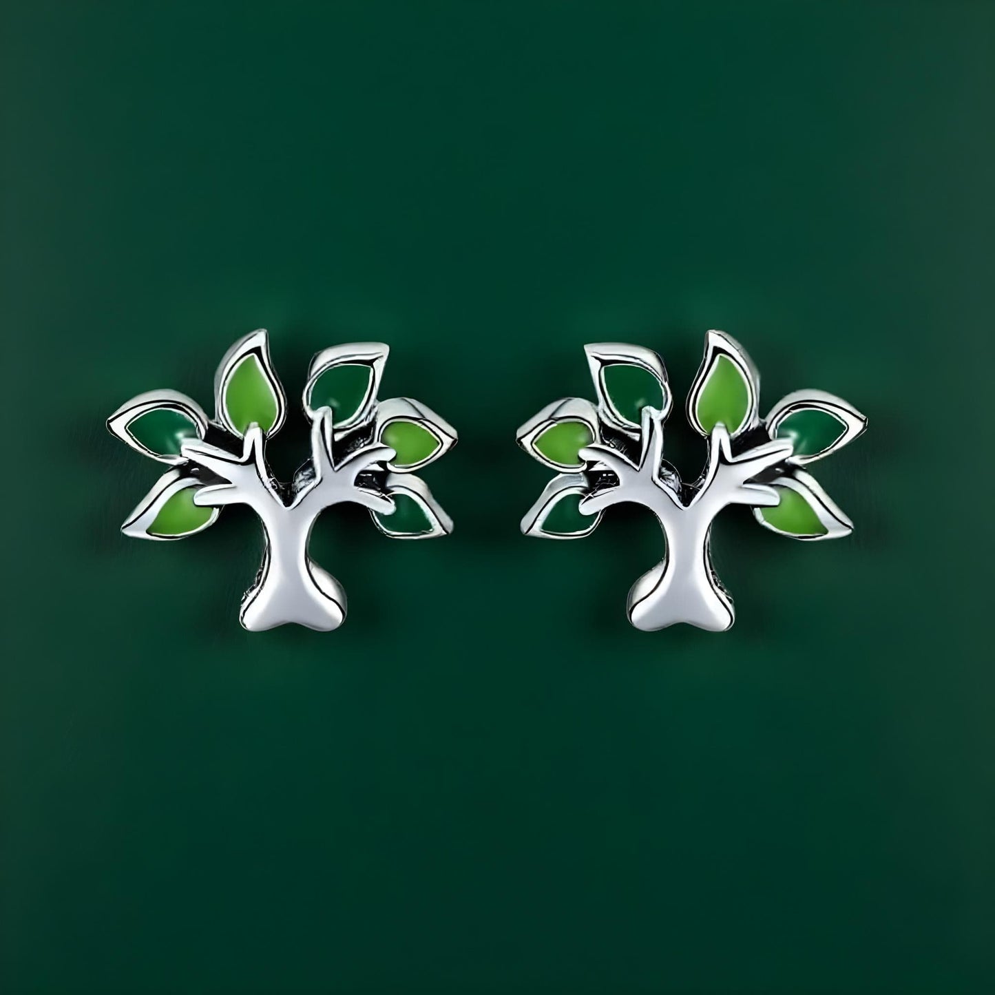 Boucle D'oreille Arbre de vie Tiges vertes