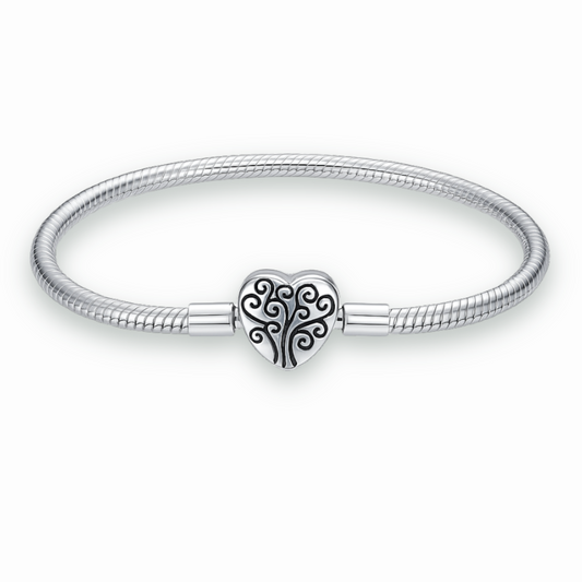 Bracelet Arbre de vie en Argent – Chaîne Serpent Coeur