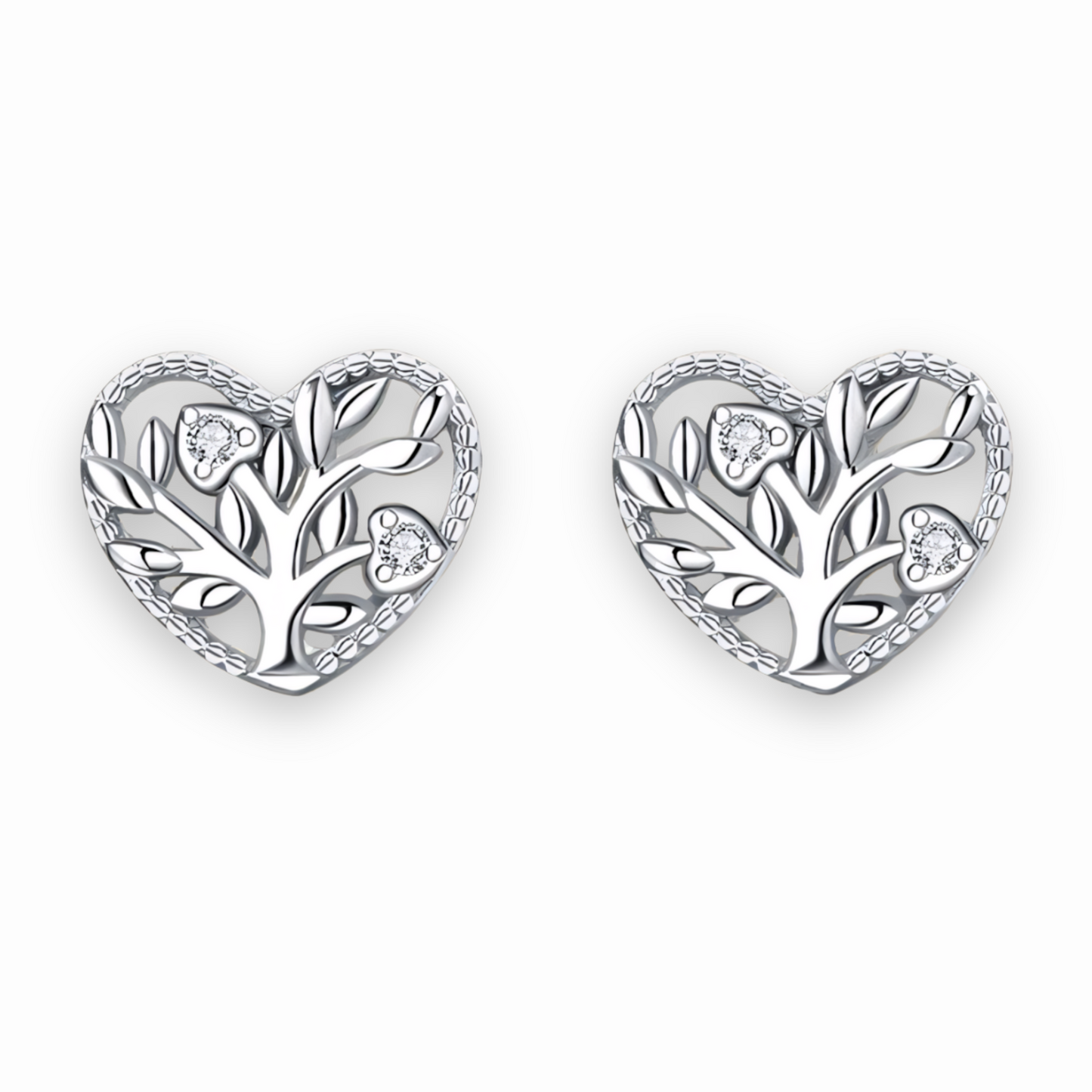 Boucle D'oreille Arbre de vie Cœur entrelacé