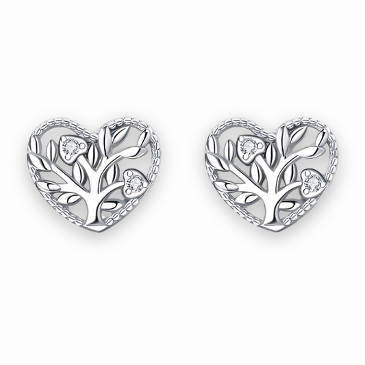 Boucle D'oreille Arbre de vie Cœur entrelacé