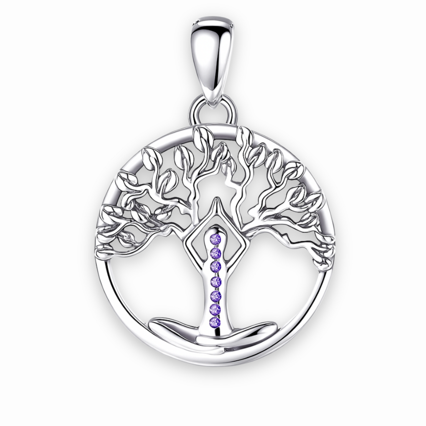 Pendentif Arbre de vie yoga 7 chakras