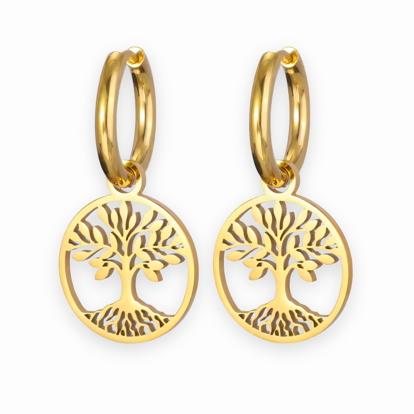 Boucle D'oreille Arbre de vie D'or