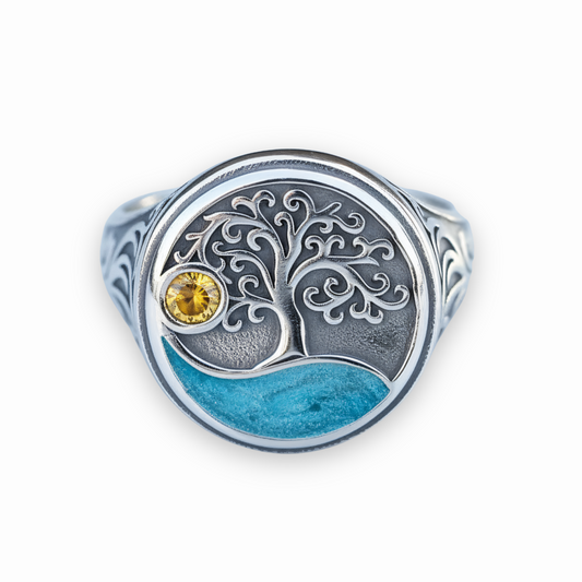 Bague Arbre de vie Équinoxe Azur