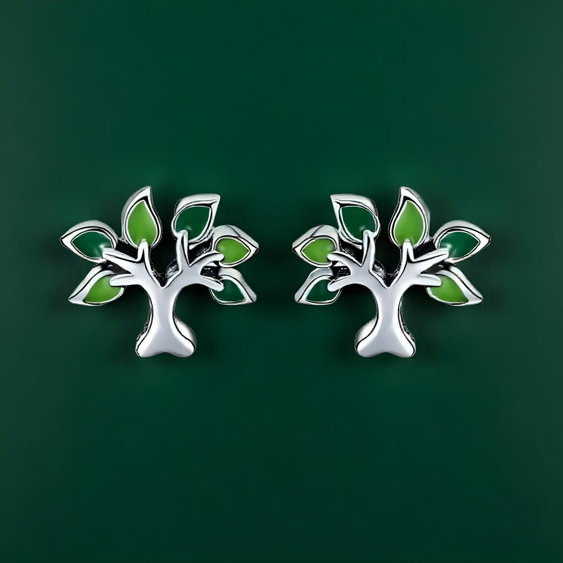 Boucle D'oreille Arbre de vie Tiges vertes