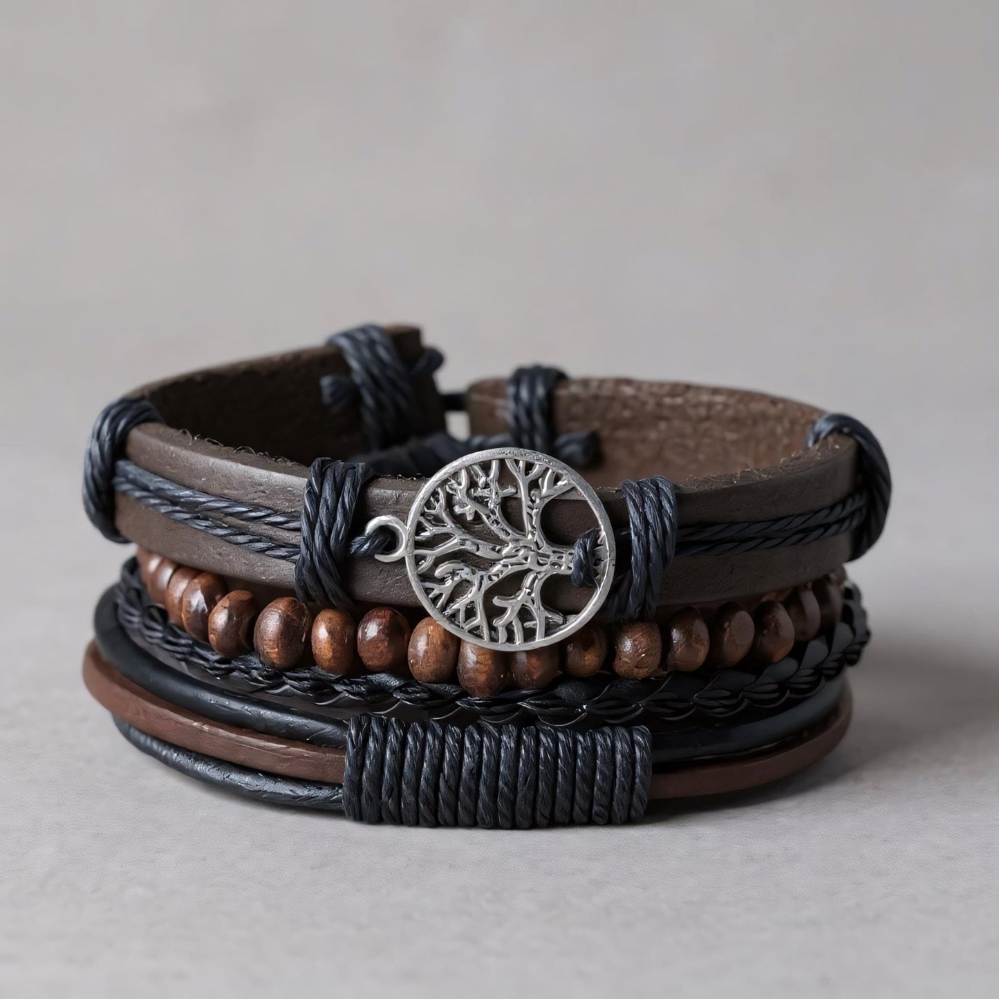 Bracelet Arbre de vie "Trois Cuir"