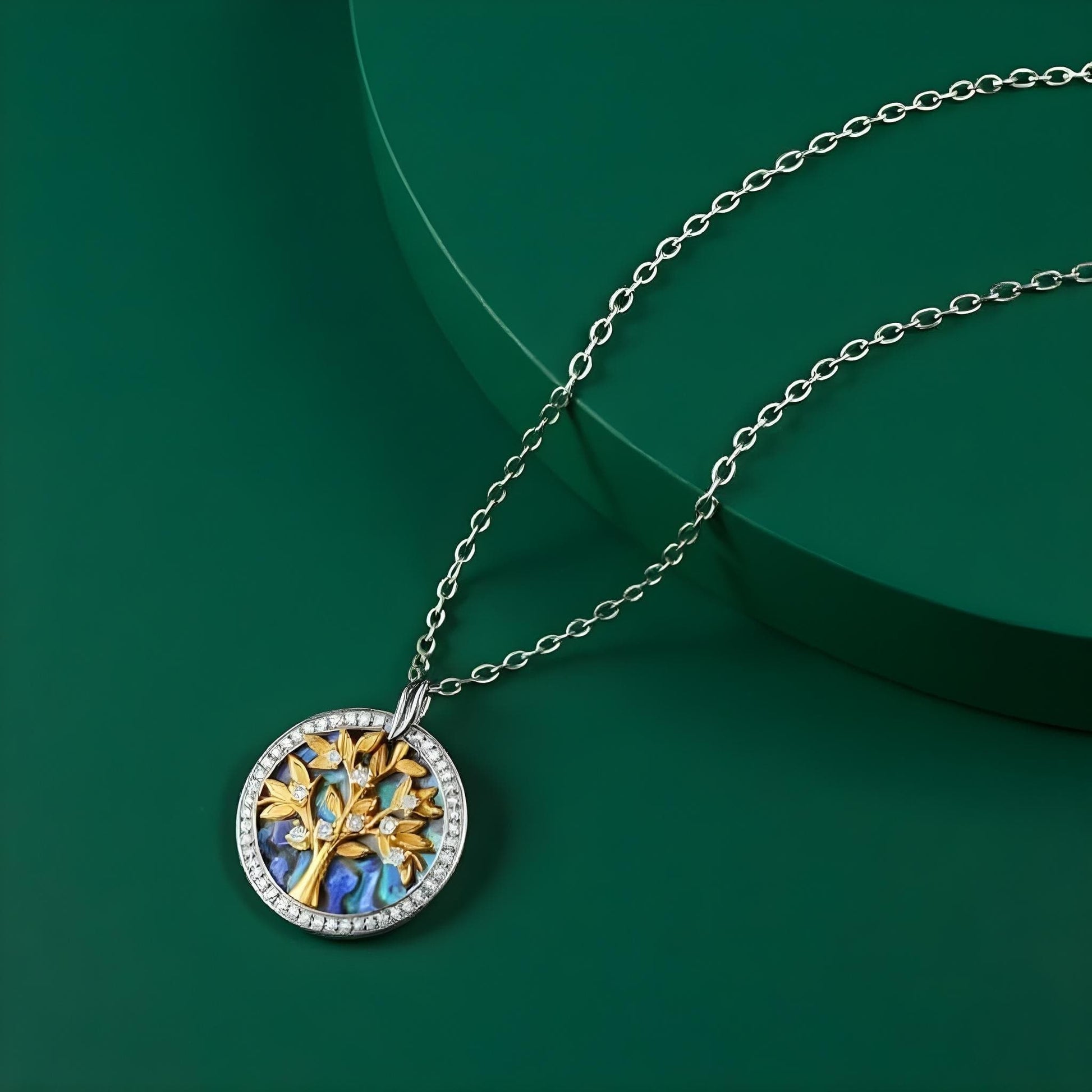 Collier Arbre de vie doré "Aurore"