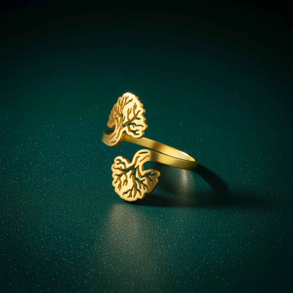 Bague Arbre de vie Deux Arbre d'or
